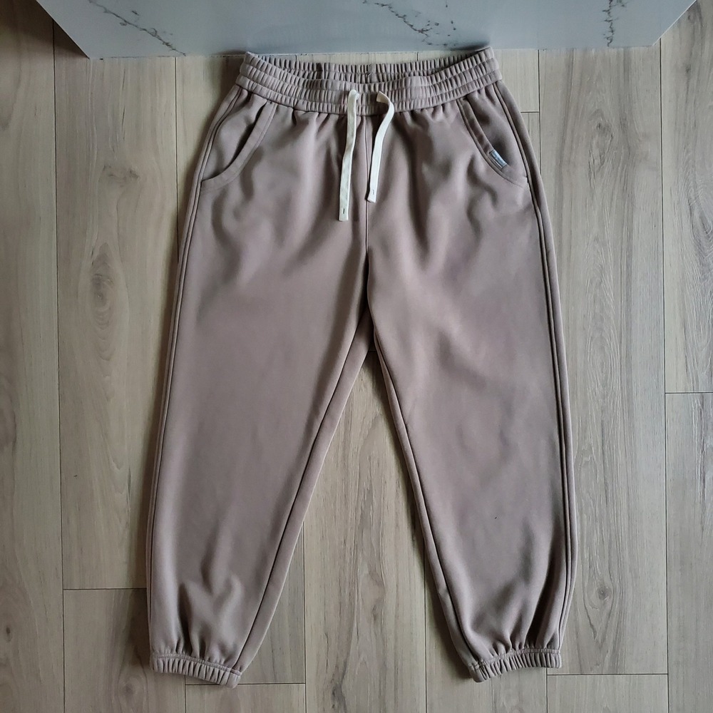 Vanmoirsa Jogger Sweatpants Womens XL Tan Fleece Lined Loungewear Casual